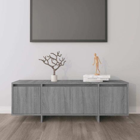 Meuble TV-Banc TV-Meuble Télé Sonoma gris 120x30x40,5 cm Bois d'ingénierie 188233 (1/5)