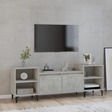 Meuble TV-Banc TV-Meuble Télé Gris béton 160x35x55 cm Bois d'ingénierie 330939 (1/5)