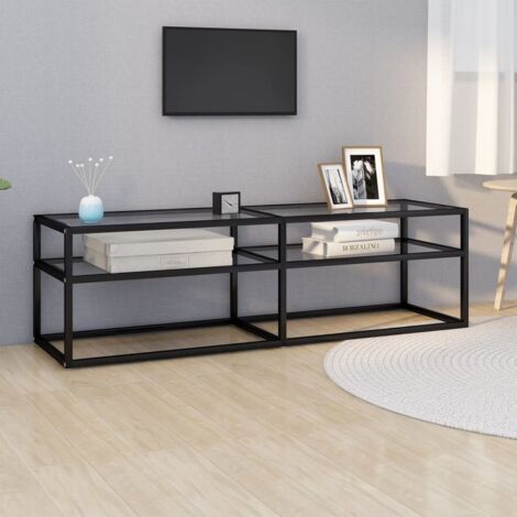 Meuble TV-Banc TV-Meuble Télé Transparent 140x40x40,5 cm Verre trempé 517562 (1/5)