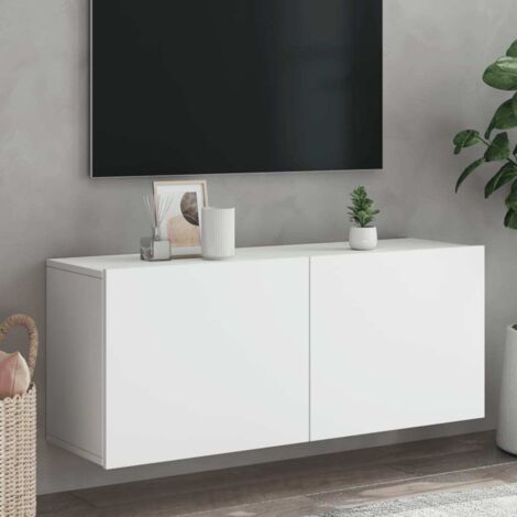 Meuble TV mural-Banc TV-Meuble Télé blanc 100x30x41 cm 751650 (1/5)