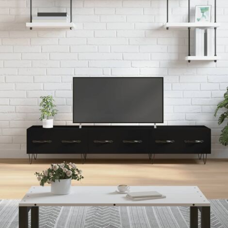 Meuble TV-Banc TV-Meuble Télé noir 150x36x30 cm bois d'ingénierie 178996 (1/5)
