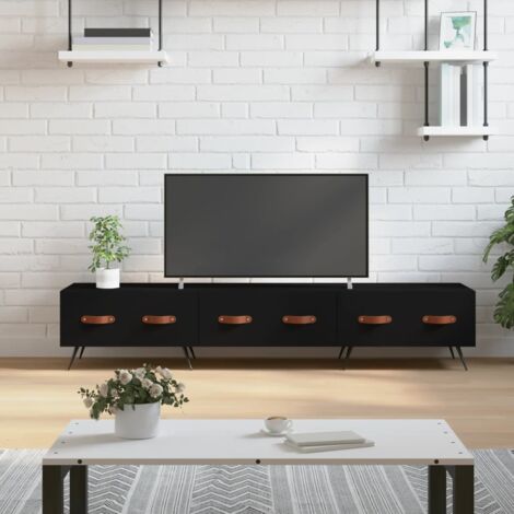 Meuble TV-Banc TV-Meuble Télé noir 150x36x30 cm bois d'ingénierie 172086 (1/5)