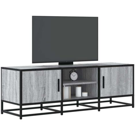 Meuble TV-Banc TV-Meuble Télé sonoma gris 120x35x41 cm bois d'ingénierie et métal 487345 (1/5)