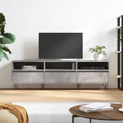 Meuble TV-Banc TV-Meuble Télé gris béton 150x30x44,5 cm bois d'ingénierie 259779 (1/5)