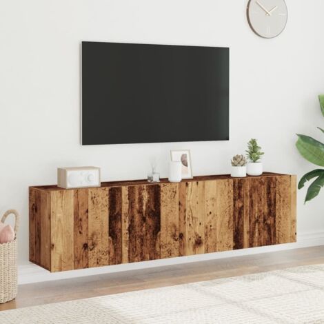 Meubles TV muraux 2 pc-Banc TV-Meuble Télés vieux bois 80x30x41 cm 491584 (1/5)