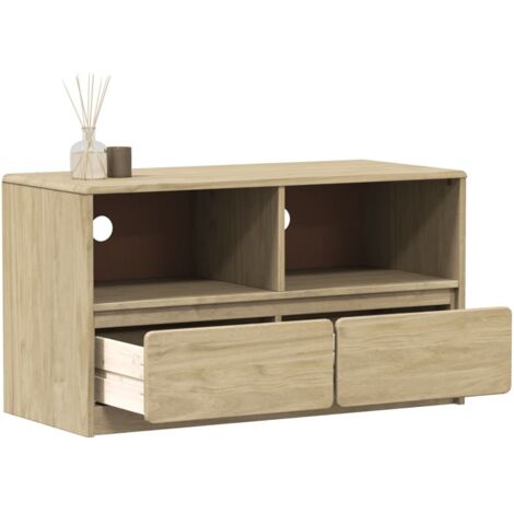 Meuble TV-Banc TV-Meuble Télé SAUDA chêne 99x43x55 cm bois de pin massif 477549 (1/5)