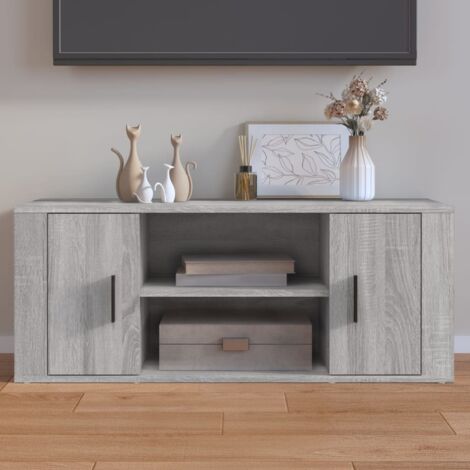 Meuble TV-Banc TV-Meuble Télé Sonoma gris 100x35x40 cm Bois d'ingénierie 786739 (1/5)