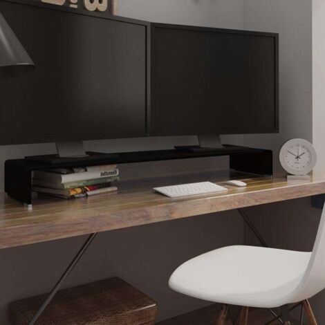 Meuble TV/support pour moniteur-Meuble Télé 120x30x13 cm verre noir 481728 (1/5)
