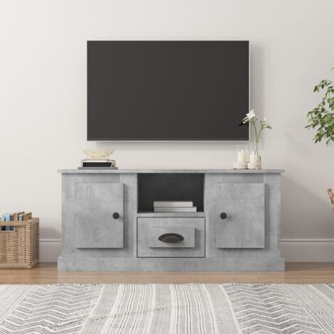 Meuble TV-Banc TV-Meuble Télé gris béton 100x35,5x45 cm bois d'ingénierie 819273 (1/5)