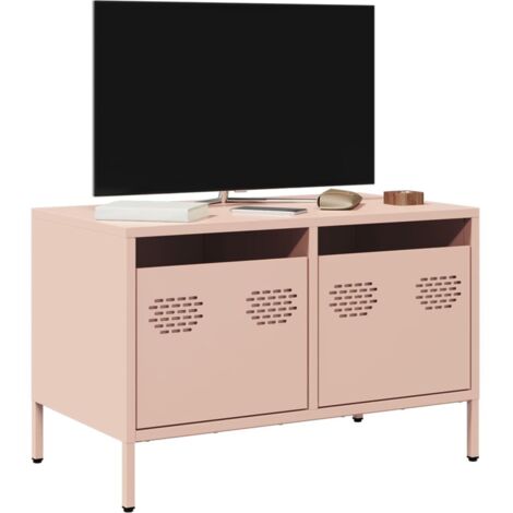 Meuble TV-Banc TV-Meuble Télé rose 68x39x43,5 cm acier laminé à froid 614587 (1/5)