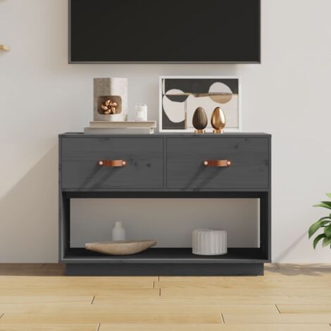 Meuble TV-Banc TV-Meuble Télé Gris 90x40x60 cm Bois de pin massif 719389 (1/5)