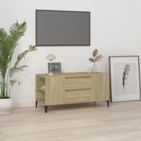 Meuble TV-Banc TV-Meuble Télé Chêne sonoma 102x44,5x50 cm Bois d'ingénierie 160821 (1/5)