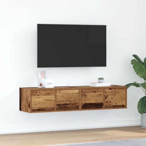 Meubles TV 2 pcs-Banc TV-Meuble Télé vieux bois 60x31x25,5 cm bois d'ingénierie 101559 (1/5)
