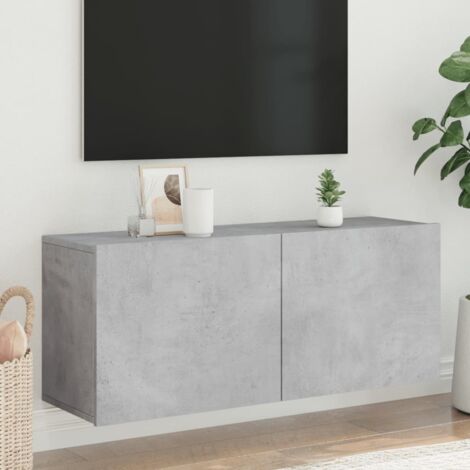 Meuble TV mural-Banc TV-Meuble Télé gris béton 100x30x41 cm 924594 (1/5)