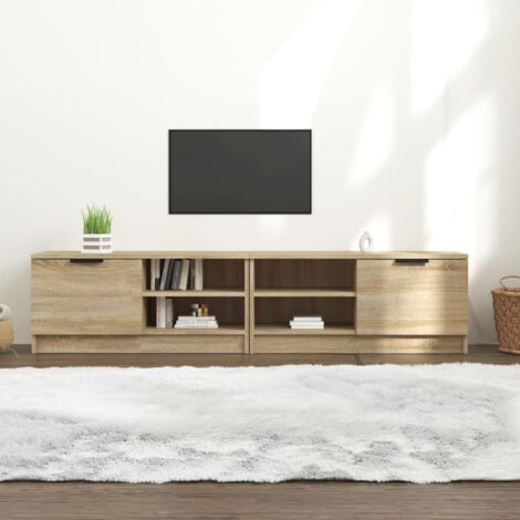 Meubles TV 2 pcs-Banc TV-Meuble Télé Chêne sonoma 80x35x36,5 cm Bois d'ingénierie 899067 (1/5)