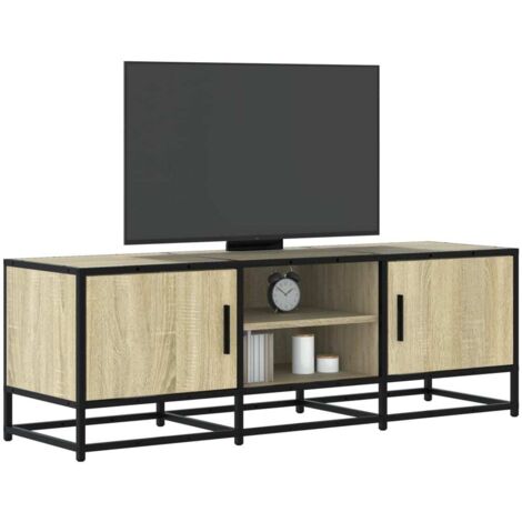 Meuble TV-Banc TV-Meuble Télé chêne sonoma 120x35x41 cm bois d'ingénierie et métal 860919 (1/5)