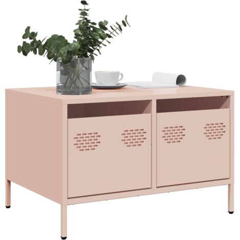 Meuble TV-Banc TV-Meuble Télé rose 68x50x43,5 cm acier laminé à froid 894320 (1/5)