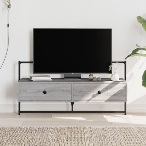 Meuble TV mural-Banc TV-Meuble Télé sonoma gris 100,5x30x51 cm bois d'ingénierie 760220 (1/5)