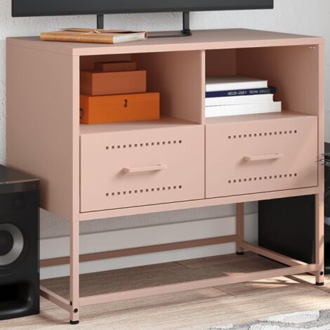 Meuble TV-Banc TV-Meuble Télé rose 68x39x60,5 cm acier 290060 (1/5)