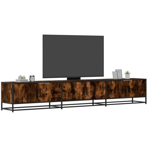 Meuble TV-Banc TV-Meuble Télé chêne fumé 240x35x41 cm bois d'ingénierie 391101 (1/5)