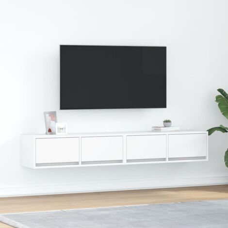 Meubles TV 2 pcs-Banc TV-Meuble Télé blanc 80x31x25,5 cm bois d'ingénierie 953903 (1/5)