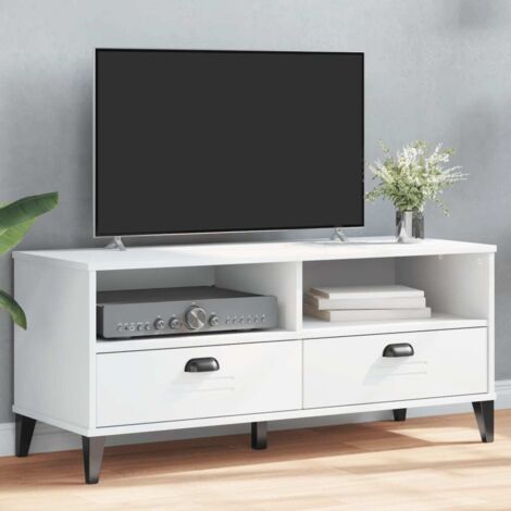 Meuble TV-Banc TV-Meuble Télé VIKEN blanc bois d'ingénierie 732652 (1/5)