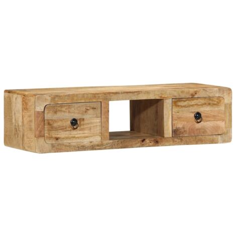 Meuble TV mural-Banc TV-Meuble Télé 100x32x25 cm bois massif manguier brut 684845 (1/5)