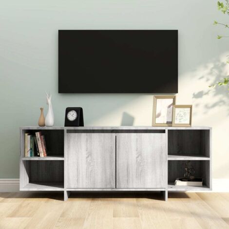Meuble TV-Banc TV-Meuble Télé sonoma gris 130x35x50 cm bois d'ingénierie 948618 (1/5)