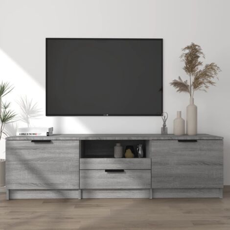 Meuble TV-Banc TV-Meuble Télé Sonoma gris 140x35x40 cm Bois d'ingénierie 906539 (1/5)
