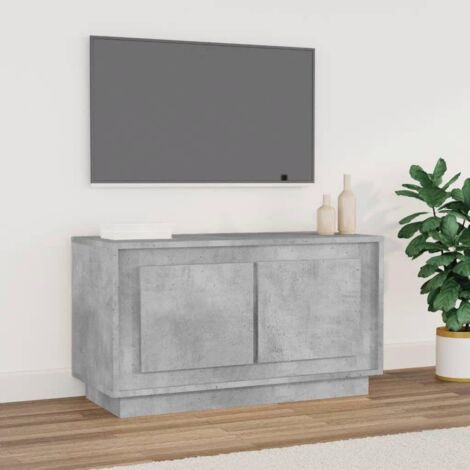 Meuble TV-Banc TV-Meuble Télé gris béton 80x35x45 cm bois d'ingénierie 380101 (1/5)