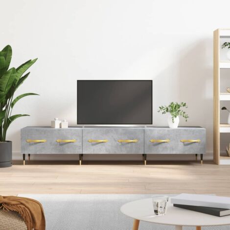 Meuble TV-Banc TV-Meuble Télé gris béton 150x36x30 cm bois d'ingénierie 203739 (1/5)