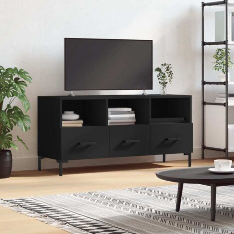 Meuble TV-Banc TV-Meuble Télé noir 102x36x50 cm bois d'ingénierie 283807 (1/5)