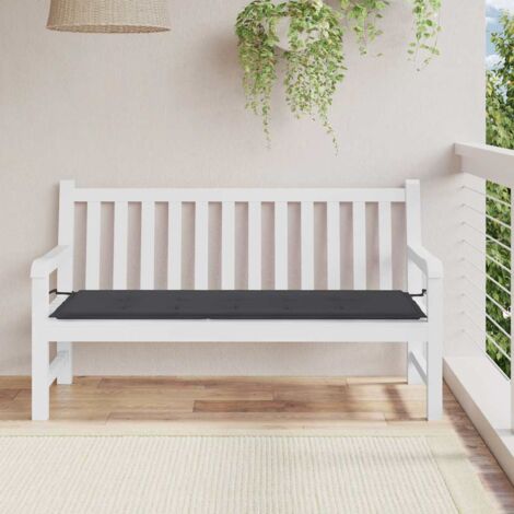 Coussin de banc de jardin-Coussin de banquette de jardin noir 150x50x4 cm tissu oxford (1/5)