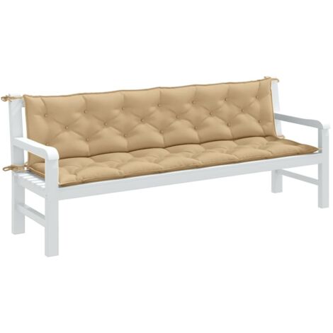 Coussins de banc de jardin lot de 2-Coussin de banquette de jardin beige mélangé tissu 639597 (1/5)