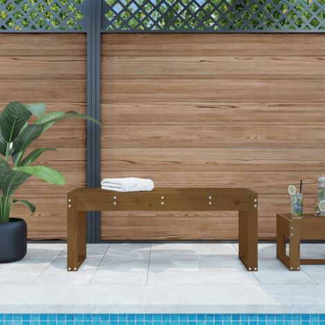 Banc de jardin-Banquette de jardin-Chaise de jardin marron miel 110x38x45 cm bois de pin massif (1/5)