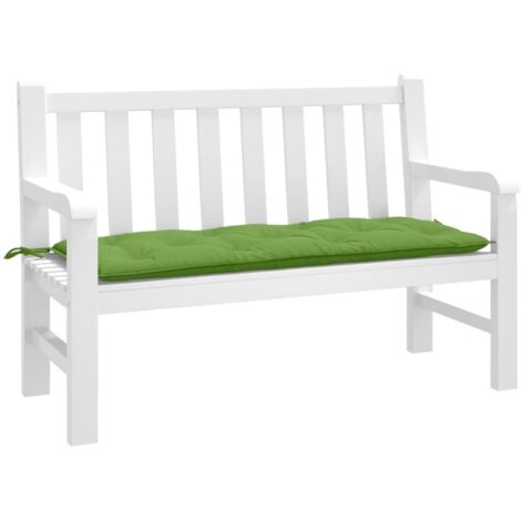 Coussin de banc de jardin-Coussin de banquette de jardin vert mélangé 120x50x7 cm tissu (1/5)