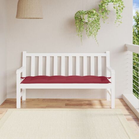 Coussin de banc de jardin-Coussin de banquette de jardin rouge bordeaux 150x50x7 cm (1/5)