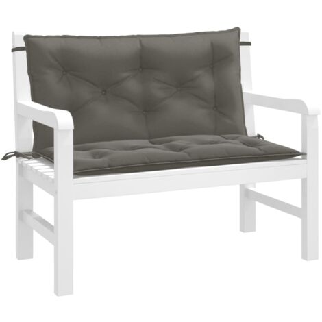 Coussins de banc de jardin lot de 2-Coussin de banquette de jardin gris foncé mélangé tissu 947729 (1/5)