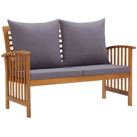 Banc de jardin avec coussins-Banquette de jardin 119 cm Bois solide d'acacia 485538 (1/5)