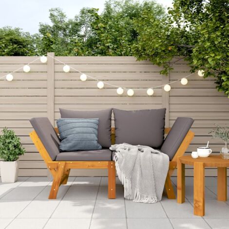 Banc de jardin avec coussins-Banquette de jardin 2 en 1 bois d'acacia massif 329724 (1/5)