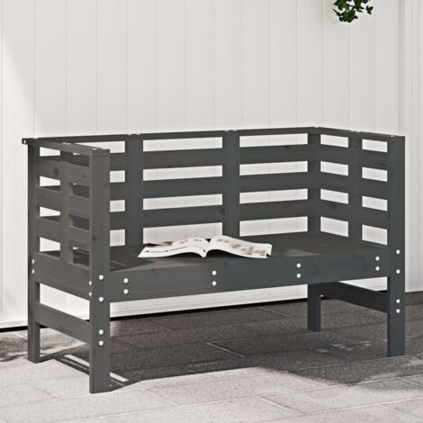 Banc de jardin-Banquette de jardin-Chaise de jardin gris 111,5x53x71 cm bois massif de pin (1/5)