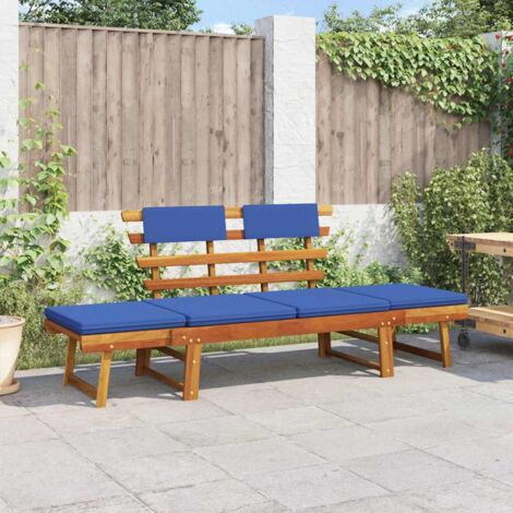 Banc de jardin avec coussins-Banquette de jardin 2-en-1 190 cm Bois solide d'acacia 428469 (1/5)