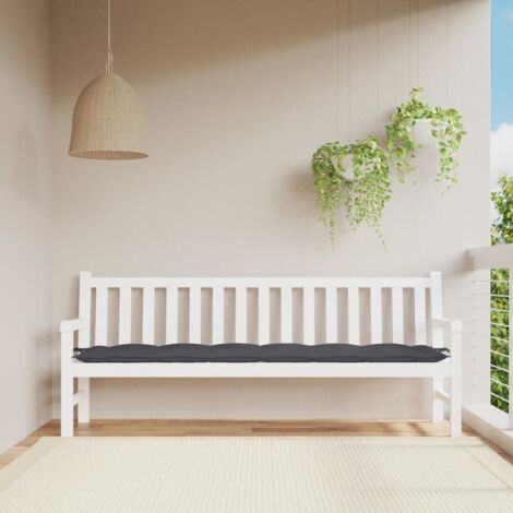 Coussin de banc de jardin-Coussin de banquette de jardin anthracite 200x50x7 cm tissu oxford (1/5)