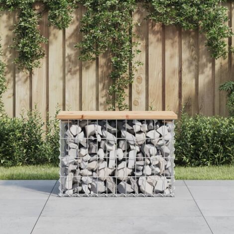 Banc de jardin design de gabion-Banquette de jardin 63x31,5x42cm bois massif de pin (1/5)