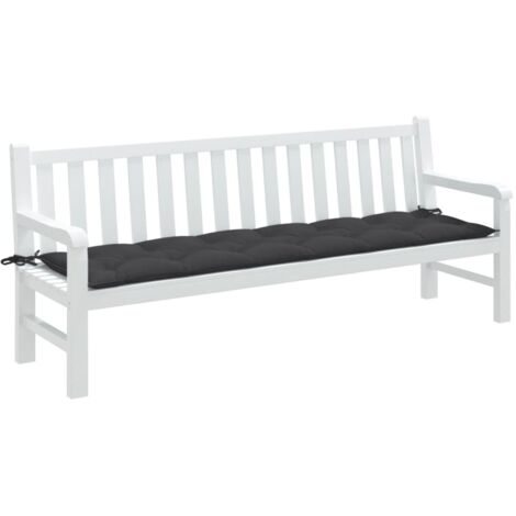 Coussin de banc de jardin-Coussin de banquette de jardin anthracite mélangé 200x50x7 cm tissu (1/5)
