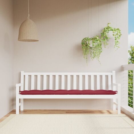 Coussin de banc de jardin-Coussin de banquette de jardin rouge bordeaux 200x50x7 cm (1/5)