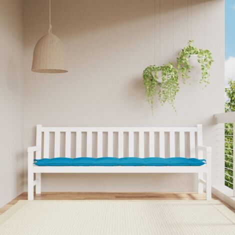 Coussin de banc de jardin-Coussin de banquette de jardin bleu clair 200x50x7 cm tissu oxford (1/5)