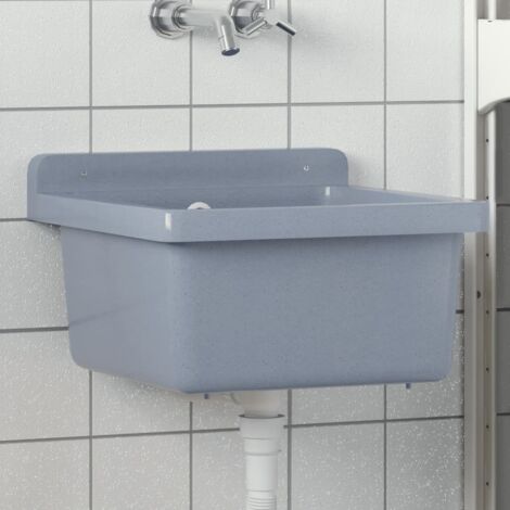 Lavabo-Vasque pour montage murale gris 40x40x24 cm résine 142801 (1/5)