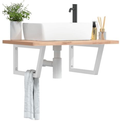 Supports D'étagères Pour Lavabo 2 Pcs Blanc Trapèze Acier | Leroy Merlin