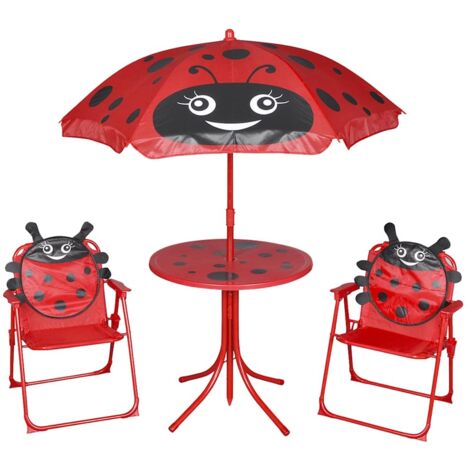 Jeu de bistro avec parasol pour enfants 3 pcs Rouge 818225 (1/5)